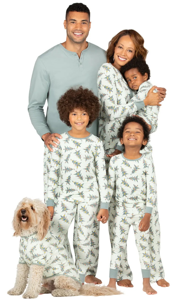Family Tree Print - Passendes Pyjama-Set für Mama, Tochter, Papa,