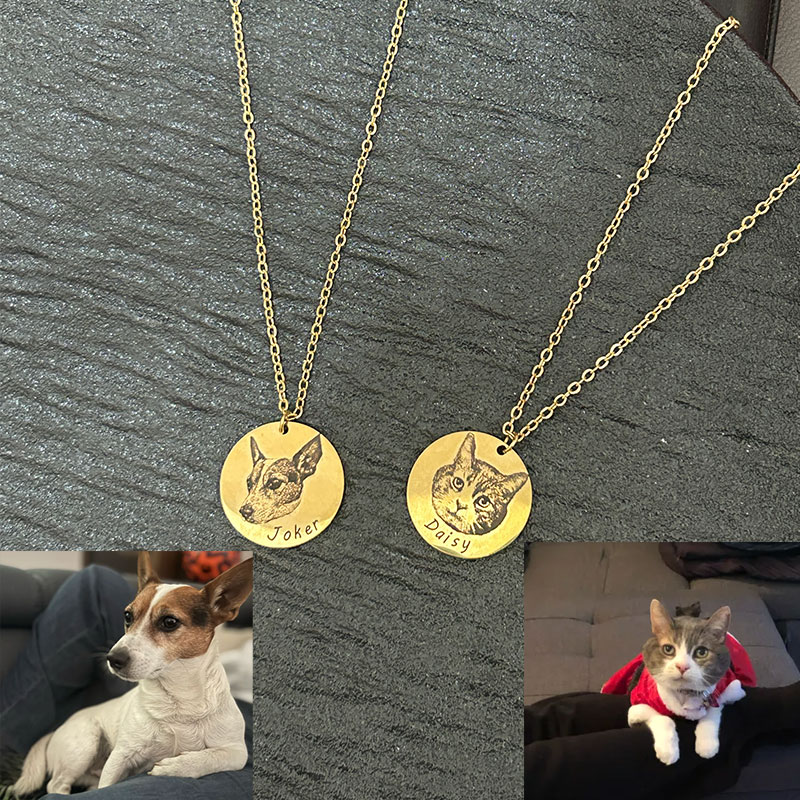 Pet Portrait Custom -  Benutzerdefinierte Haustier Porträt Halskette für