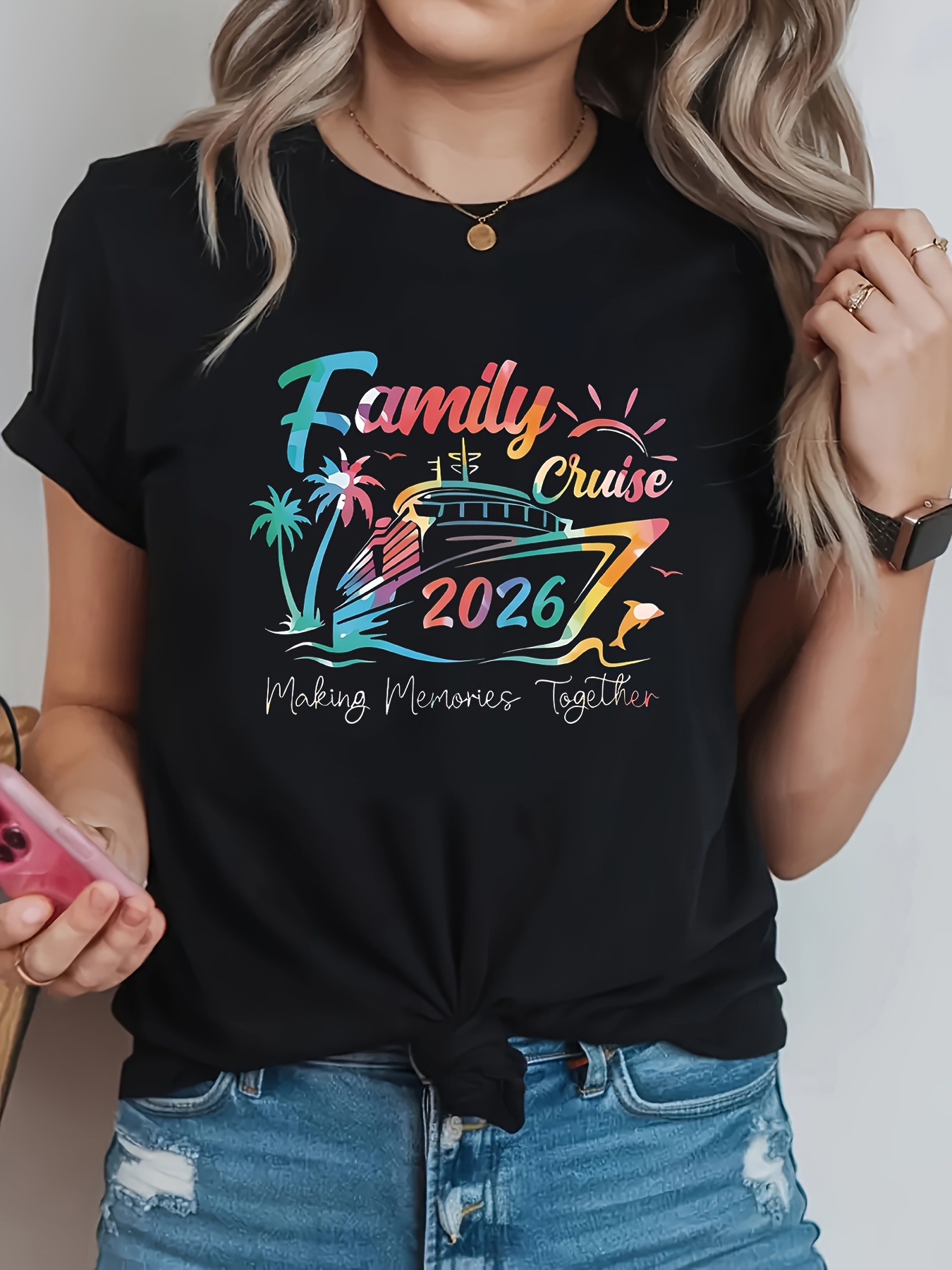 Übergröße Damen Casual Rundhal – Family Tree Print Bewertung und Preis
