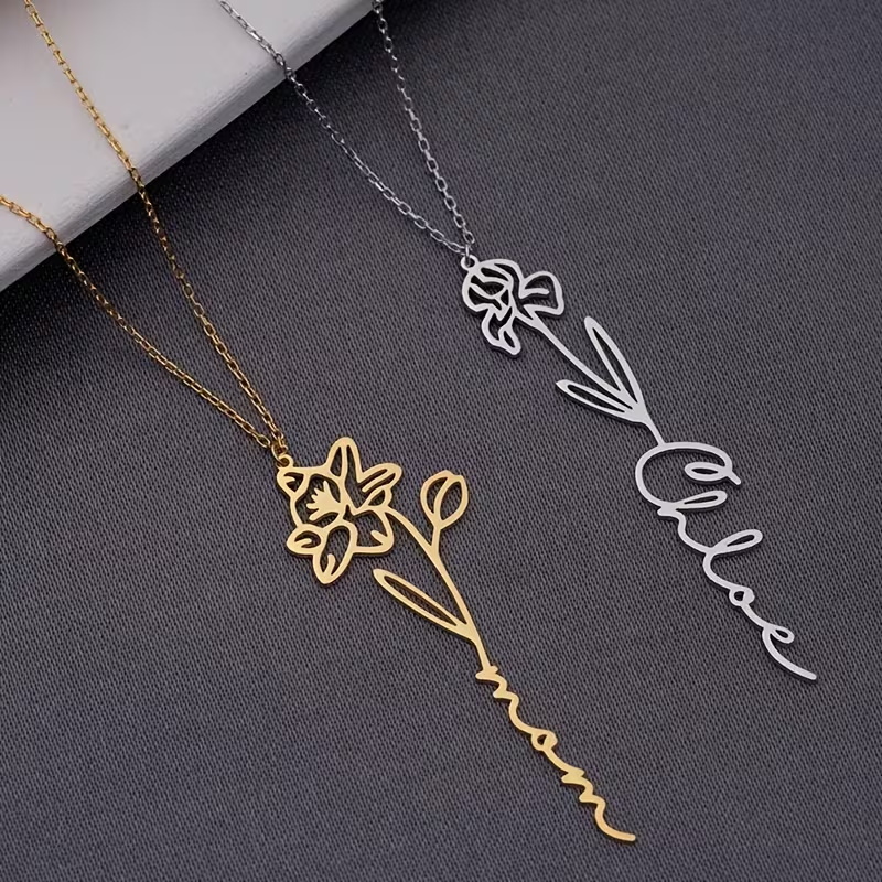 Personalisierte Namenskette mi – Birth Flower Necklace Bewertung und Preis